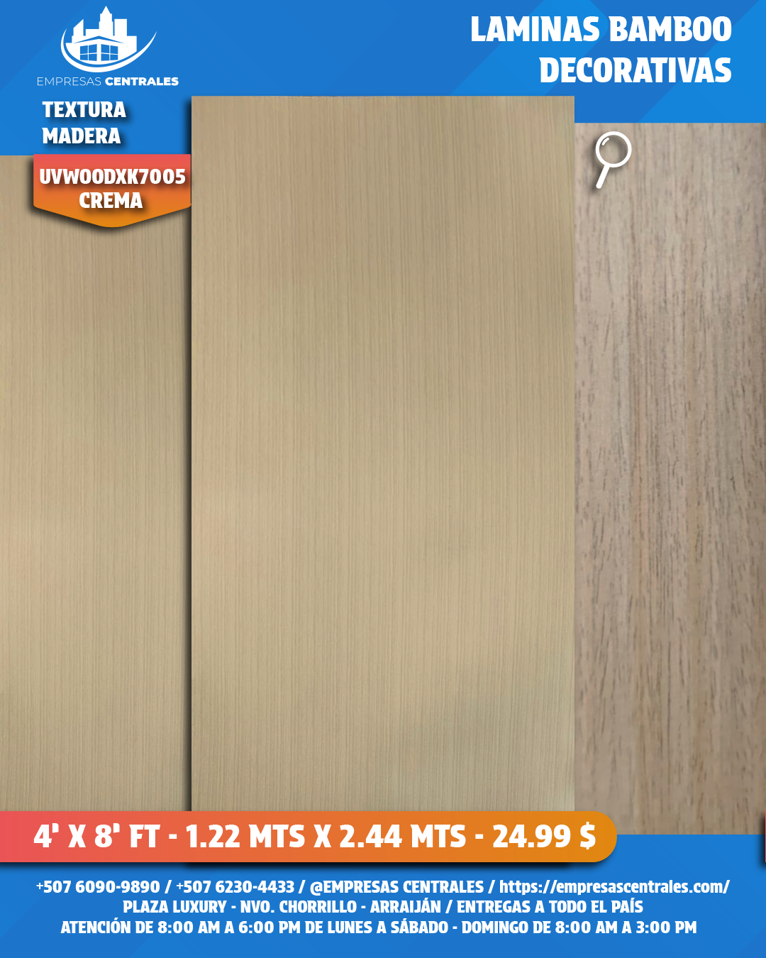 LAMINAS DECORATIVAS DE BAMBOO - TEXTURA MADERA gris claro, crema, gris, gris oscuro