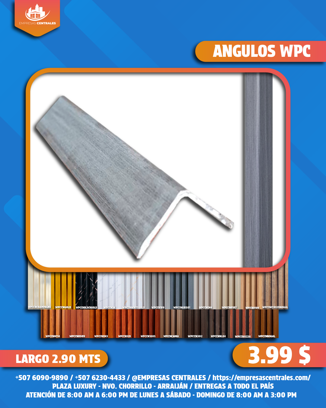 Ángulos para Paneles WPC