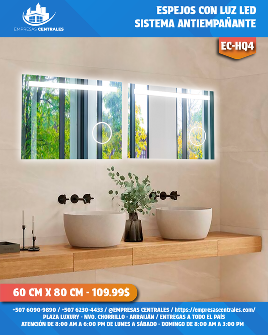 Espejo de Baño con Luz LED y Sistema Antiempañante HQ4