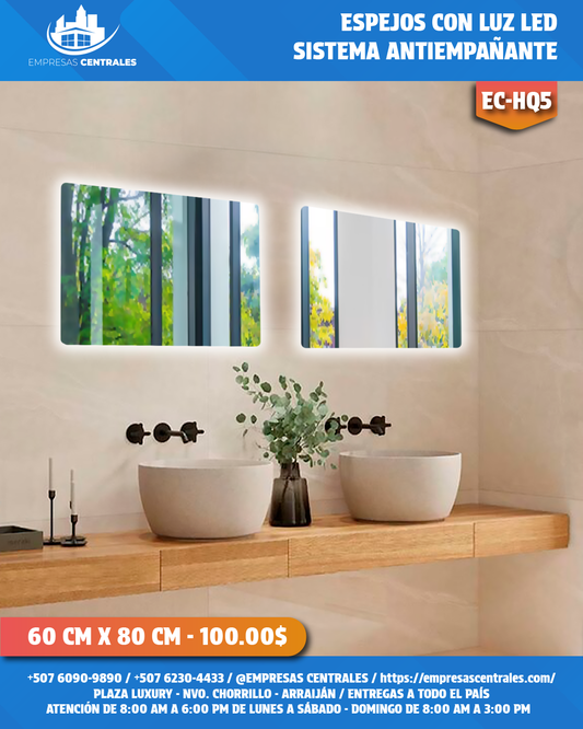 Espejo de Baño con Luz LED y Sistema Antiempañante HQ5