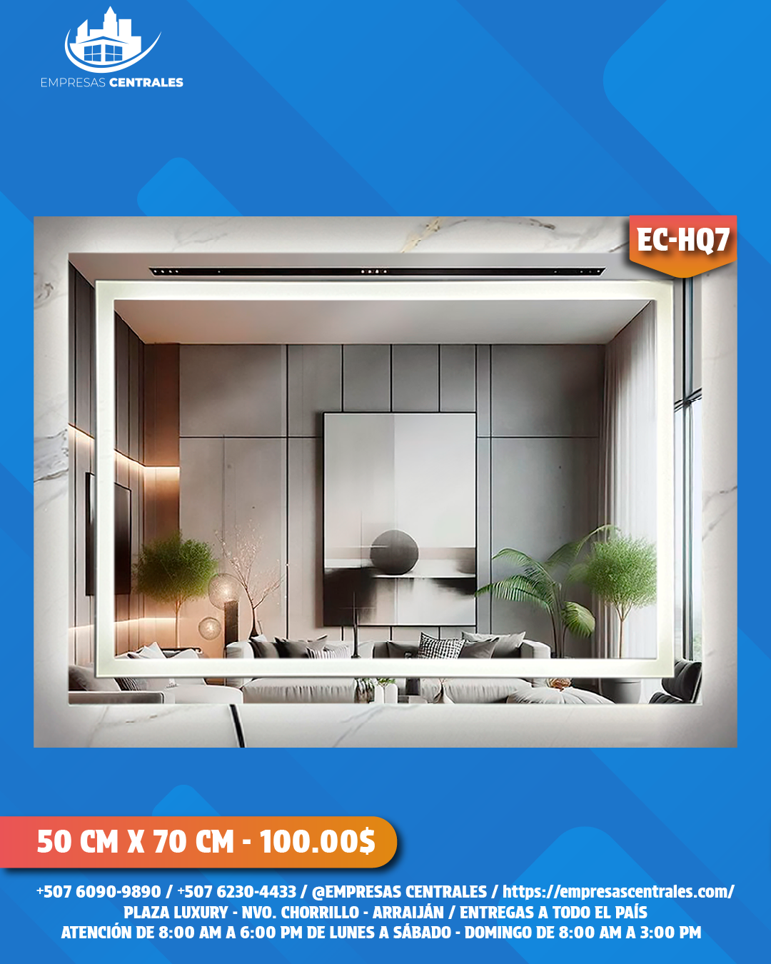 Espejo de Baño con Luz LED y Sistema Antiempañante HQ7