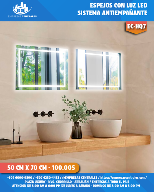 Espejo de Baño con Luz LED y Sistema Antiempañante HQ7