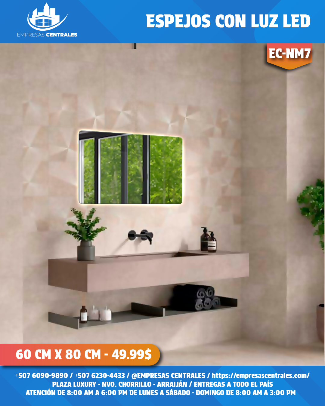 Espejo de Baño con Luz LED ✨ NM7