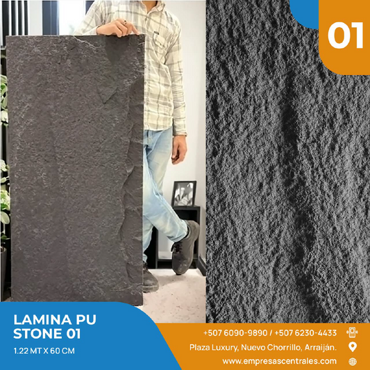 Lámina PU stone Black 01