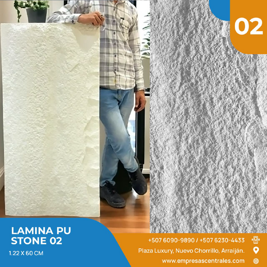 Lámina PU stone White 02