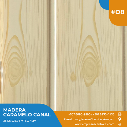 Cielo raso PVC madera caramelo canal #08