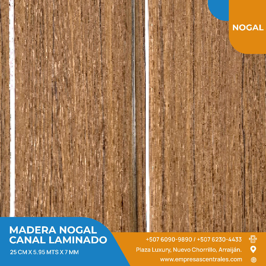 Cielo Raso Pvc Madera Chocolate Oscuro Nogal 25cm x 5.95m x 7mm