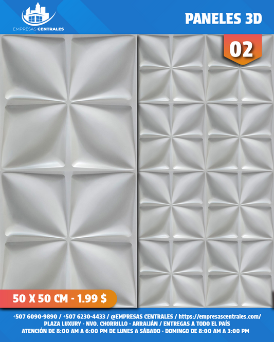 LAMINA DE PARED 3D MODELO FLOWER DE PVC