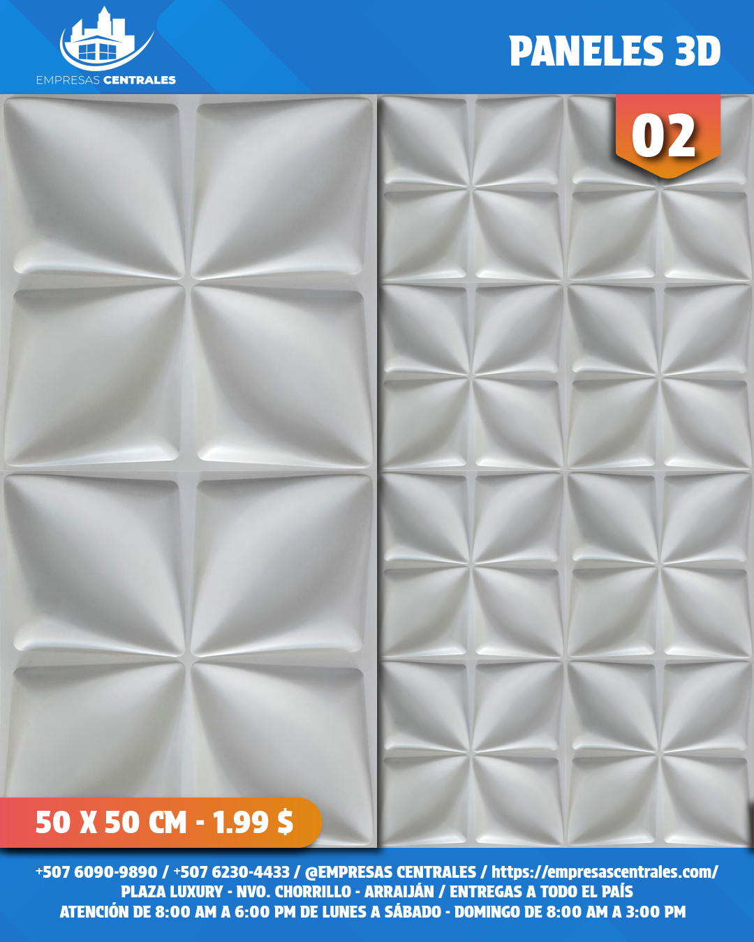 Láminas 3D de PVC Color Blanco