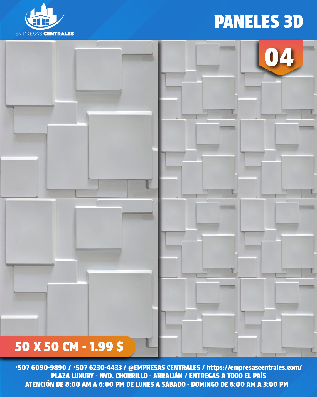 Láminas 3D de PVC Color Blanco