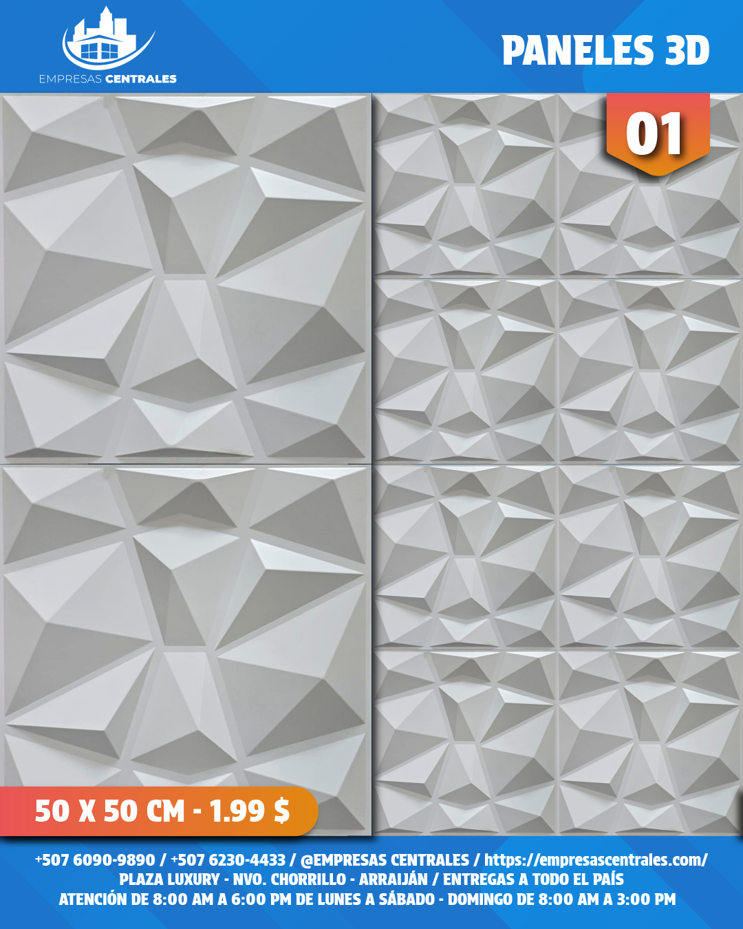 Láminas 3D de PVC Color Blanco