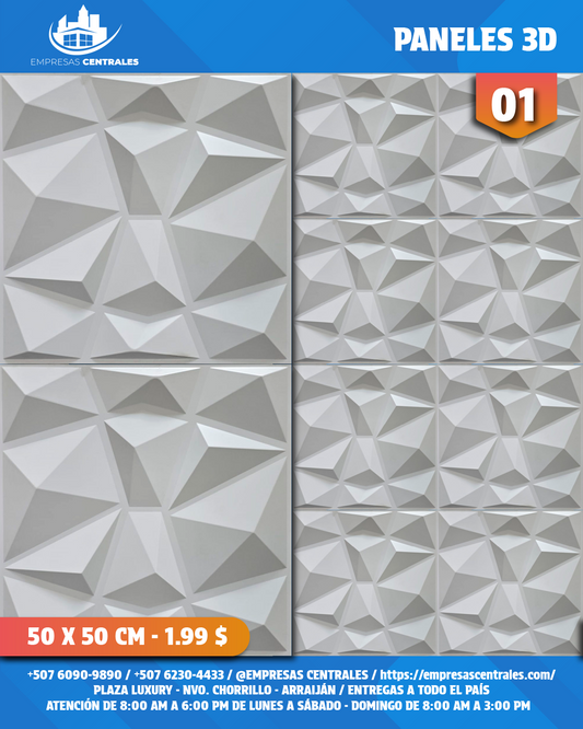 Láminas 3D de PVC Color Blanco