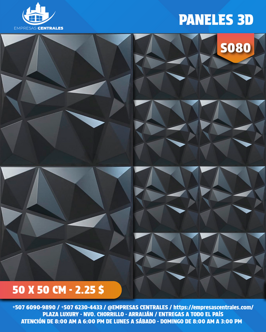 Láminas 3D de PVC Color Negro