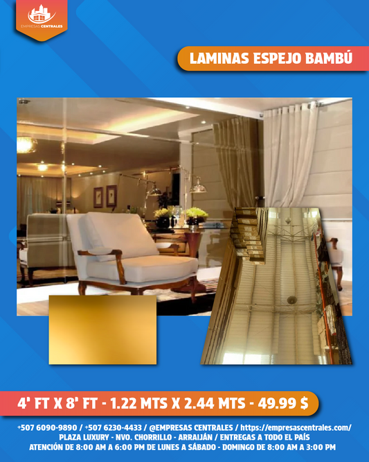 Lámina PVC espejo dorado