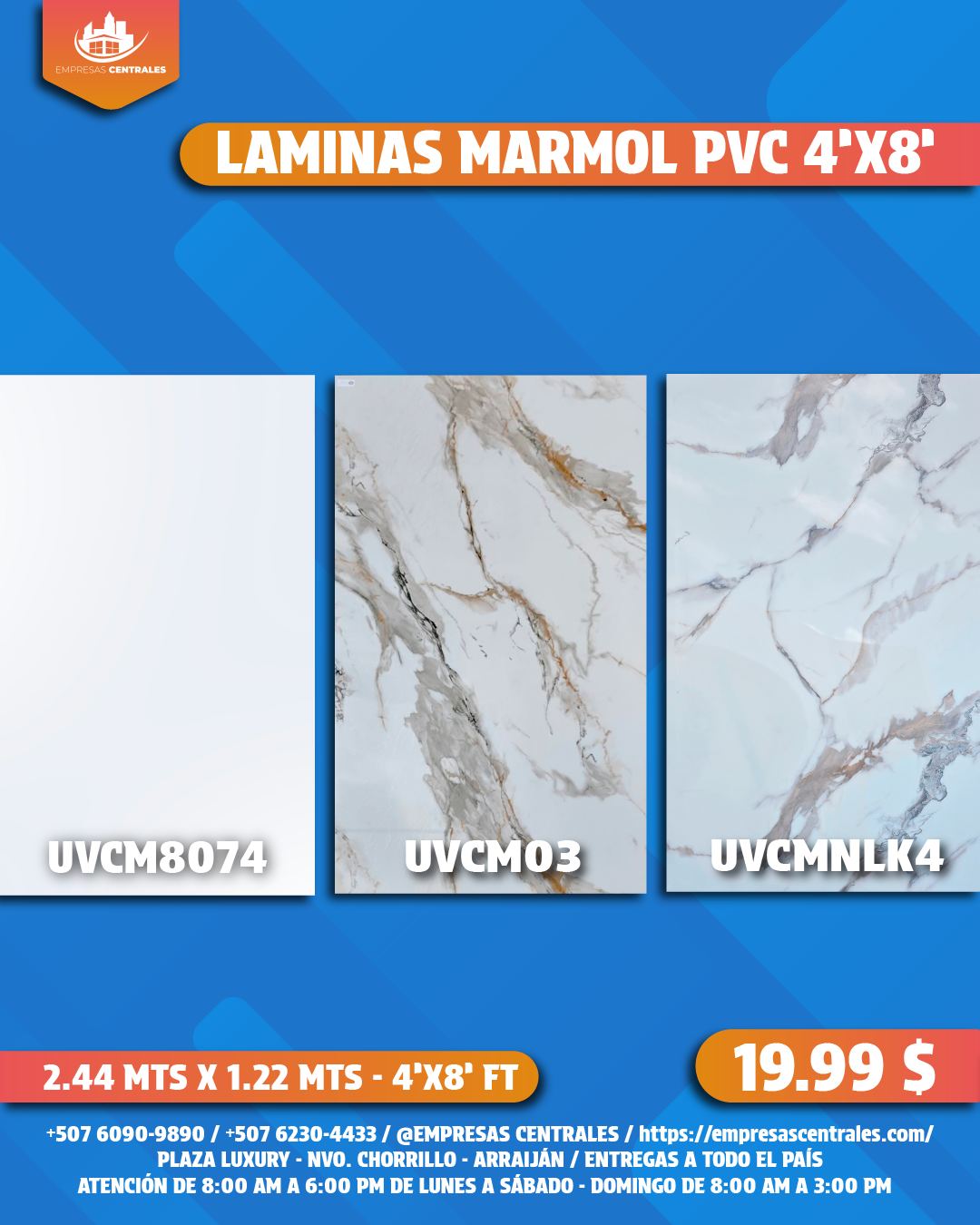 LAMINAS PVC 4X8 REVESTIMIENTO PARA PAREDES