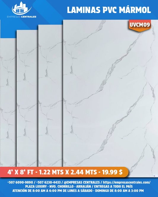 LAMINAS PVC 4X8 REVESTIMIENTO PARA PAREDES UCVM09