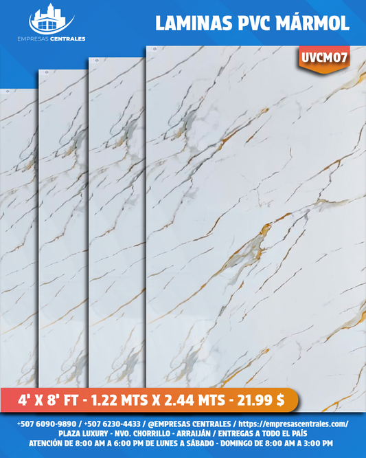 LAMINAS PVC 4X8 REVESTIMIENTO PARA PAREDES UVCM07