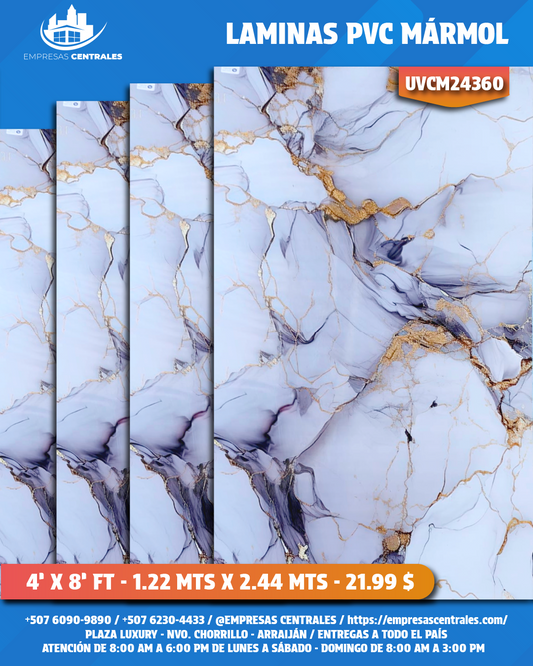 LAMINAS PVC 4X8 REVESTIMIENTO PARA PAREDES UVCM24360