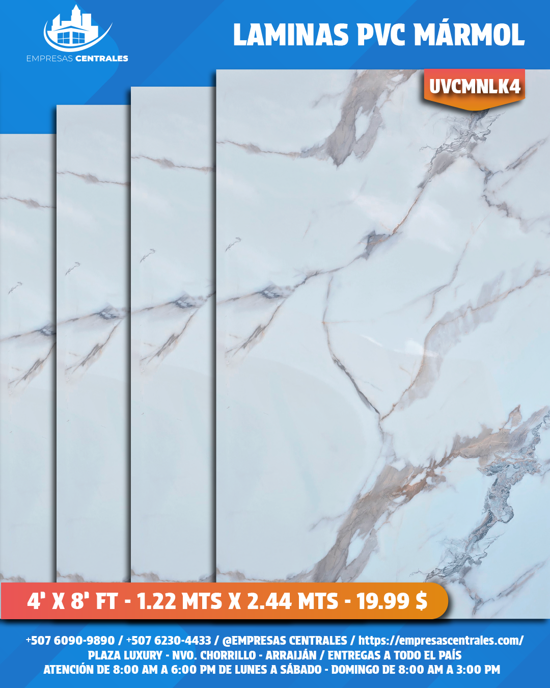 LAMINAS PVC 4X8 REVESTIMIENTO PARA PAREDES