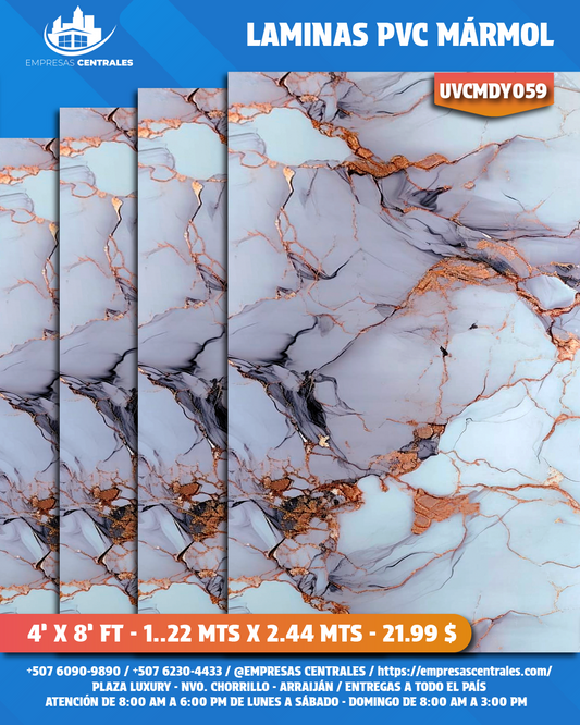 LAMINAS PVC 4X8 REVESTIMIENTO PARA PAREDES UVCMDY059