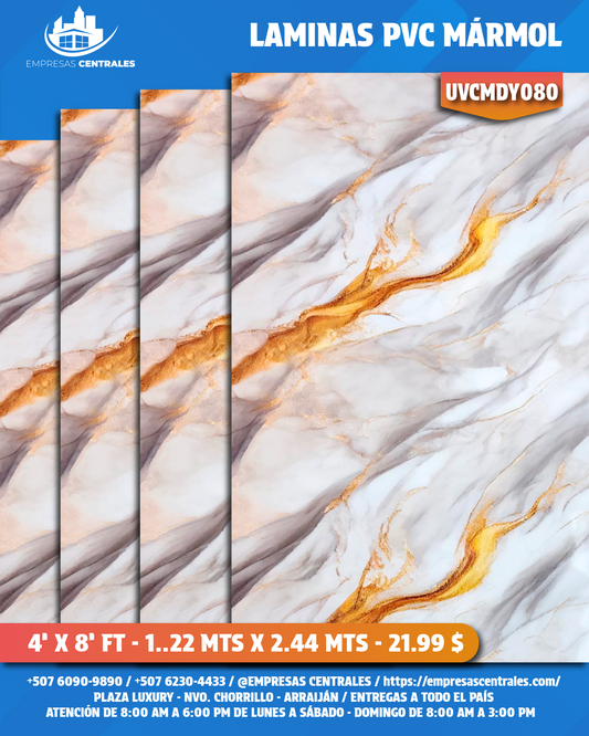 LAMINAS PVC 4X8 REVESTIMIENTO PARA PAREDES UVCMDY080