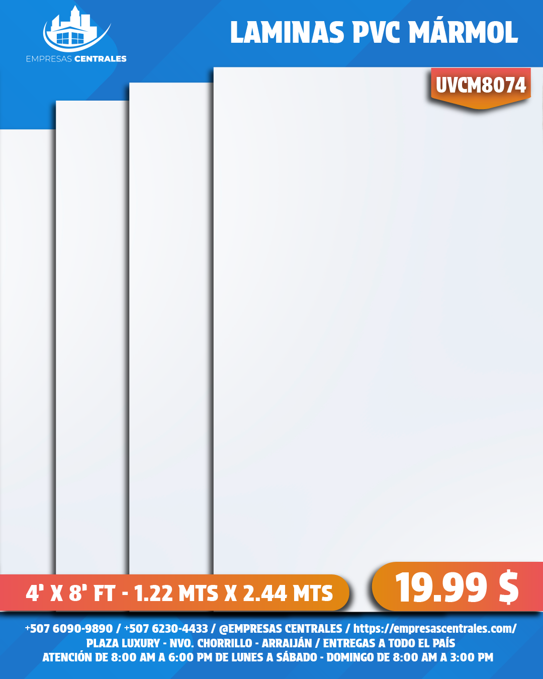 LAMINAS PVC 4X8 REVESTIMIENTO PARA PAREDES