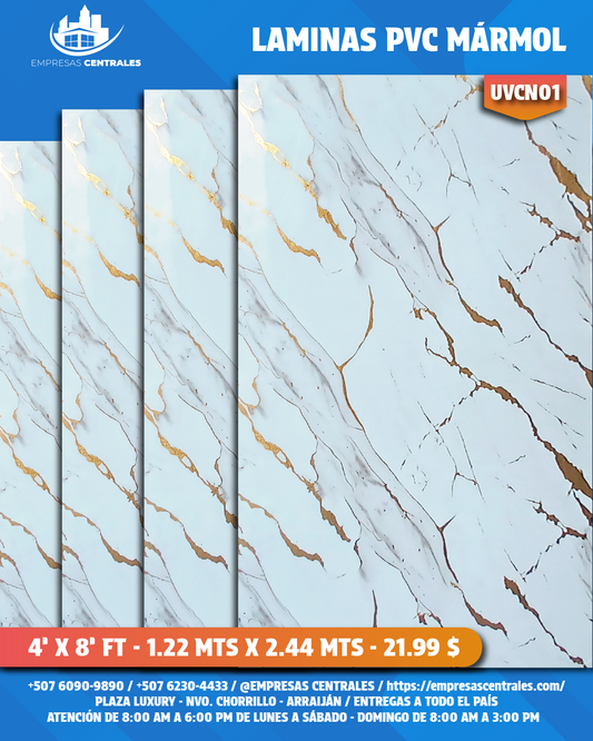 LAMINAS PVC 4X8 REVESTIMIENTO PARA PAREDES