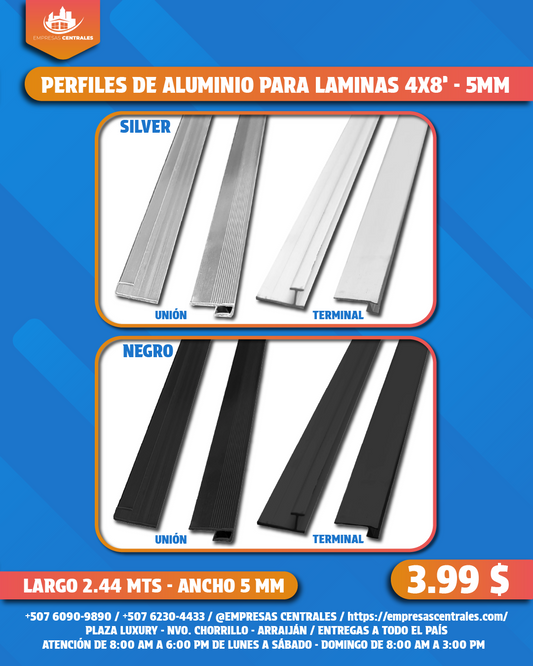 PERFILES DE ALUMINIO DECORATIVOS - 5MM