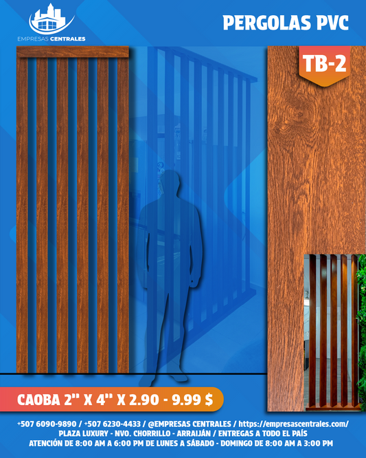 Pérgolas PVC caoba TB-2