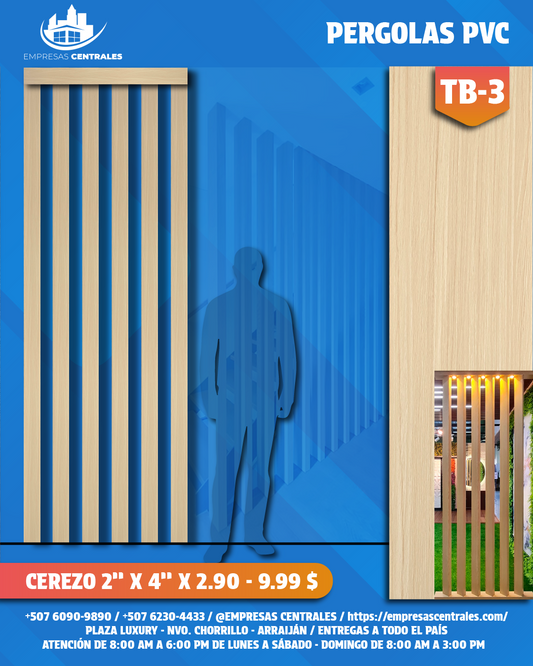 Pergolas PVC cerezo TB-3