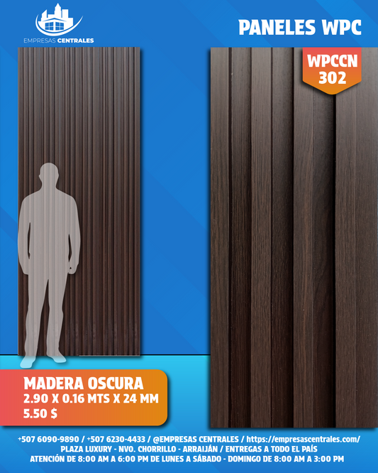 Panel WPC MADERA OSCURA WPCCN302