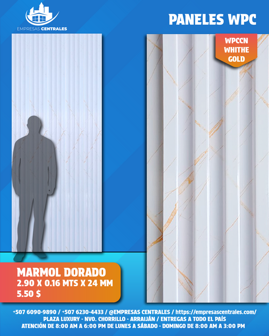 Panel WPC MARMOL DORADO WPCCNWHITEGOLD