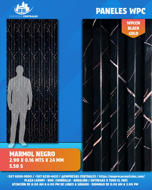 Panel WPC MARMOL NEGRO WPCCNBLACKGOLD