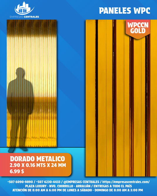 Panel WPC DORADO BRILLANTE WPCCNGOLD