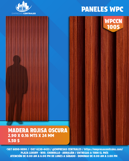Panel WPC MADERA ROJISA OSCURA WPCCN100S