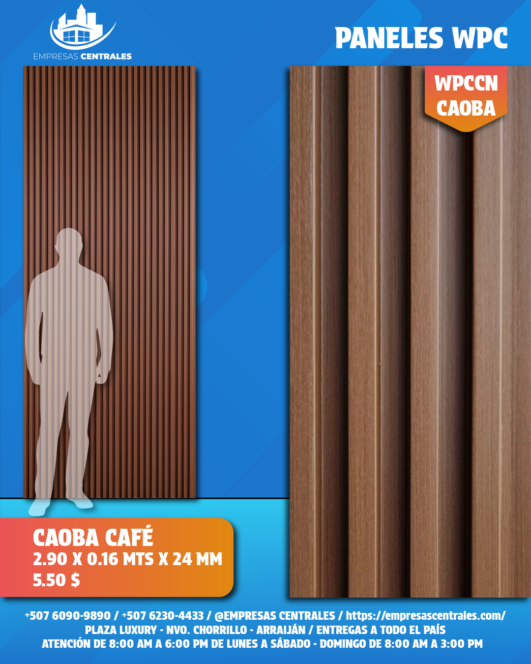 Panel WPC MADERA CAOBA CAFÉ WPCCNCAOBA