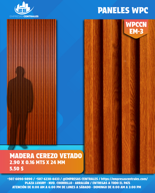 Panel WPC MADERA CEREZO VETADO WPCCNEM-3
