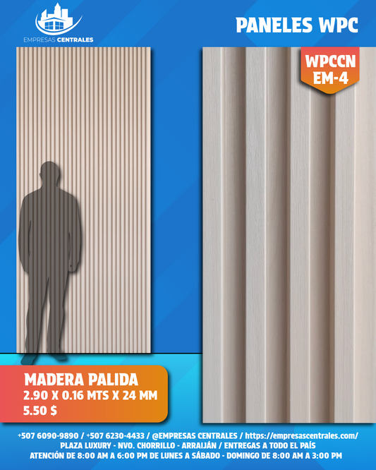 Panel WPC MADERA PÁLIDA WPCCNEM-4