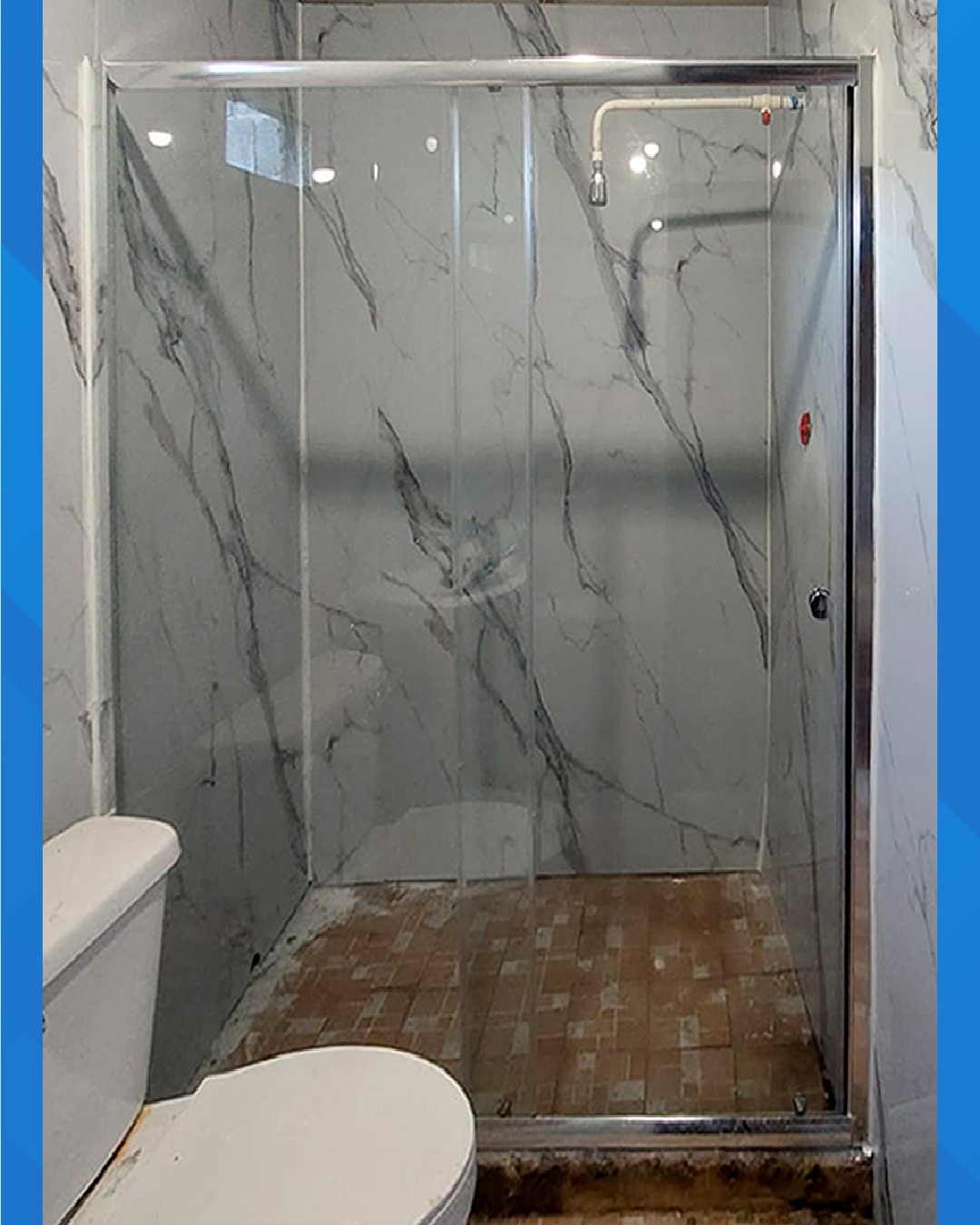 Puerta de Baño aura silver y negro